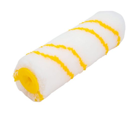 Сменный полиакриловый ролик FIT белый с желтой полосой ""миди"", диаметр 30/54 мм, ворс 12 мм, 150 мм 02624 – изображение 3