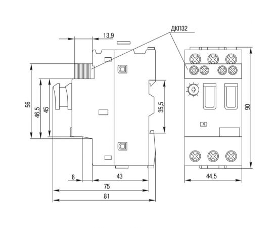 Автоматический выключатель защиты двигателя IEK ПРК 32-14, In=14A, Ir=9-14A, Ue, 660В DMS11-014 – изображение 3