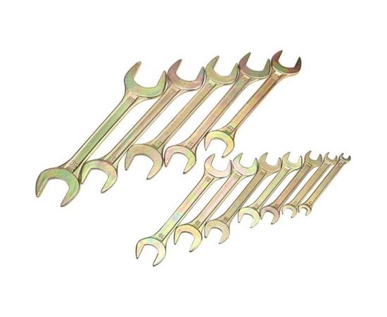 Набор рожковых ключей REXANT 6-32 мм, 12 шт желтый цинк 12-5845-2 – изображение 4