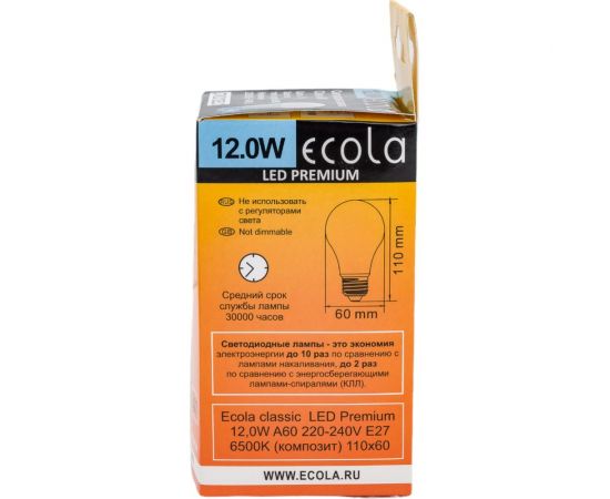 Светодиодная лампа Ecola classic LED Premium 12,0W A60 220-240V E27 6500K композит 110x60 D7KD12ELC – изображение 5