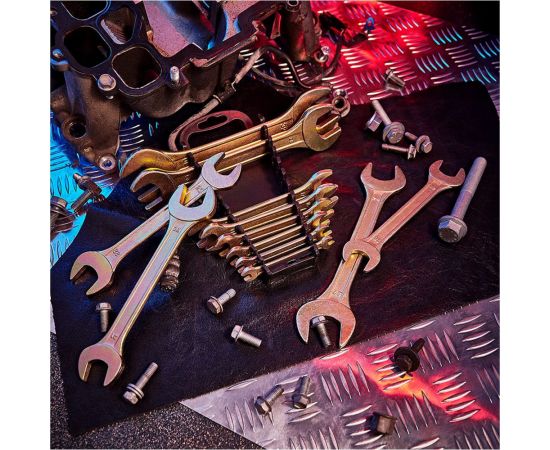 Набор рожковых ключей REXANT 6-32 мм, 12 шт желтый цинк 12-5845-2 – изображение 9