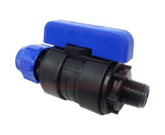 Шаровой кран VALFEX ПНД компрессионный цанга - наружная резьба, разборный 20x3/4"" 1210012620034 