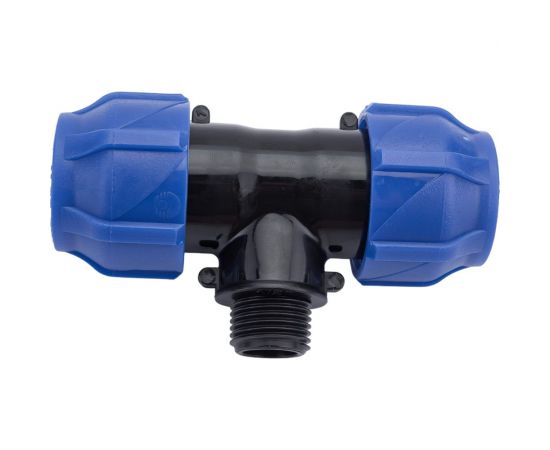 Компрессионный переходной тройник VALFEX ПНД, с наружной резьбой, 25-1/2""-25 1210022501225 