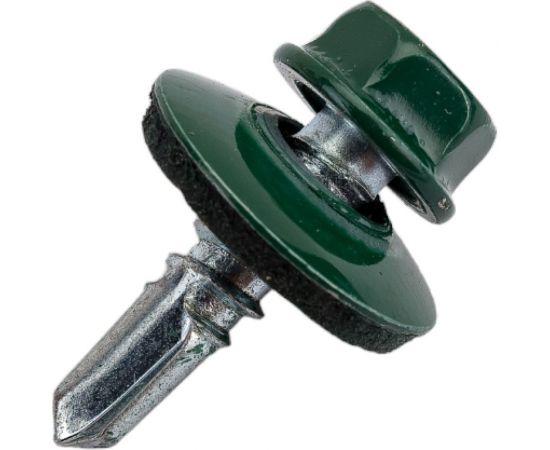 Кровельный саморез Качественный КРЕПЕЖ зеленый мох RAL 6005, 5.5х19 мм, 90 шт 0300111 КЧ 