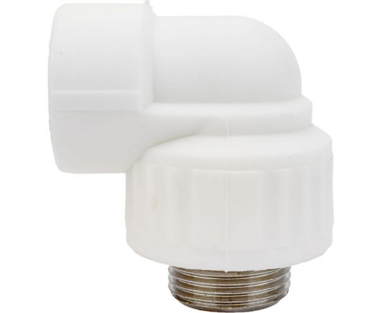 Комбинированный угольник VALFEX PP-R белый, 25х3/4 дюйма НР 10126025 127-0595 