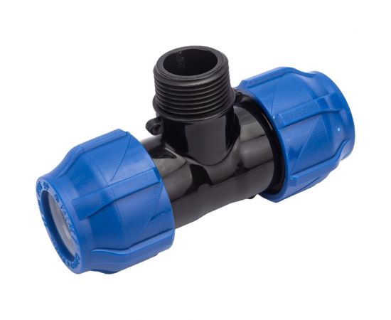 Компрессионный переходной тройник VALFEX ПНД, с наружной резьбой, 25-3/4""-25 1210022503425 