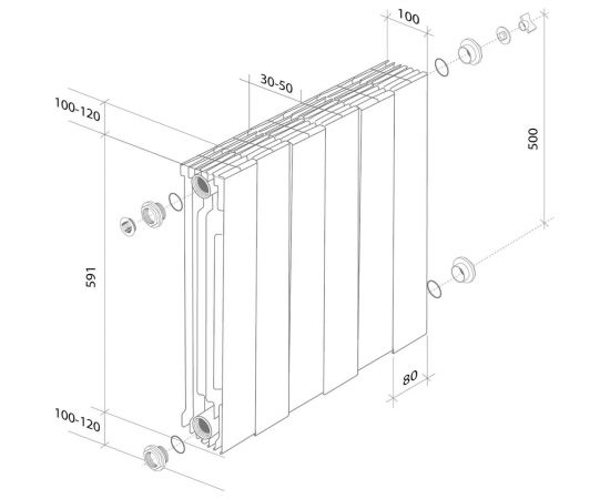 Радиатор Royal Thermo PIANOFORTE 500/Silver Satin - 6 секций – изображение 14