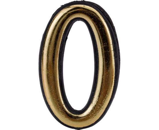 Цифра СКОБЯНОЙ самокл., мал., золото, ""0"" 002634 – изображение 2