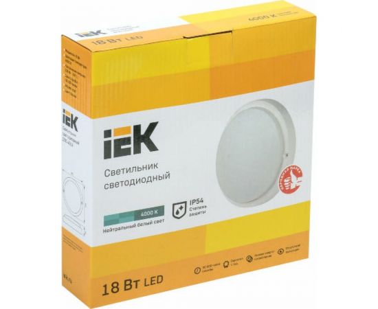 Светодиодный светильник IEK LED ДПО 4004, 18вт, 4000k, белый, круг – изображение 2