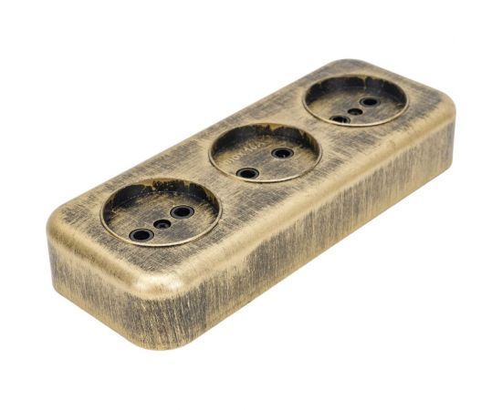 3-местная розетка SVET RA 16-344-Черная Бронза открытой установки без заземления EV0311-0051 – изображение 2