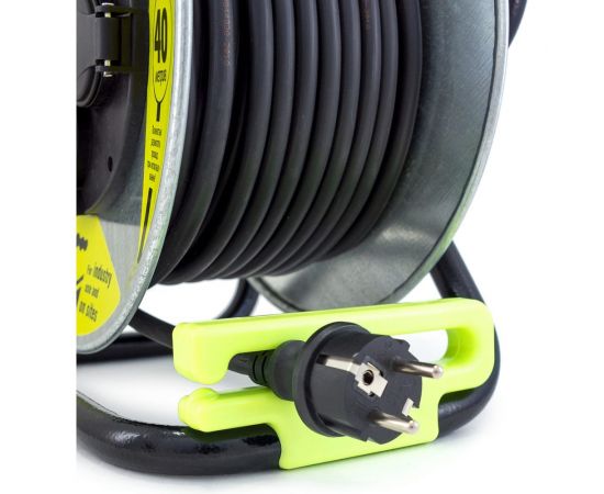 Силовой удлинитель на металлической катушке LUX PROFI К4-Е-40 (74140) КГ 3x1.5 40м 16А 4 розетки с заземлением IP44 4606400430124 – изображение 2