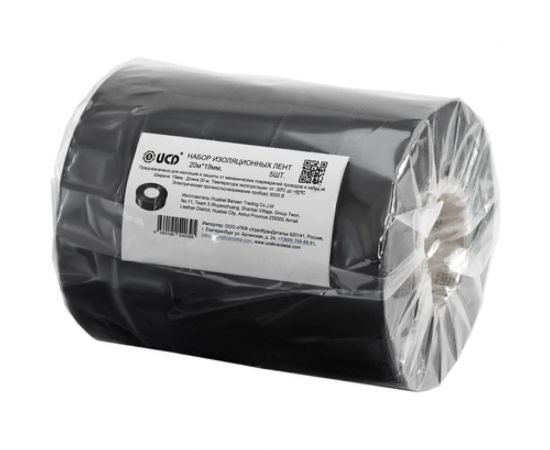 Изолента UCD ПВХ, профессиональная, 0,19x19 мм, 20 м, черная, 5 шт. UCD01920 – изображение 2