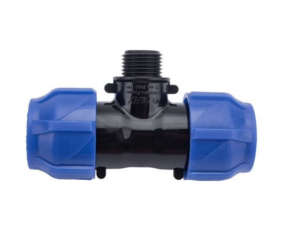 Компрессионный переходной тройник VALFEX ПНД, с наружной резьбой, 25-1/2""-25 1210022501225 – изображение 2