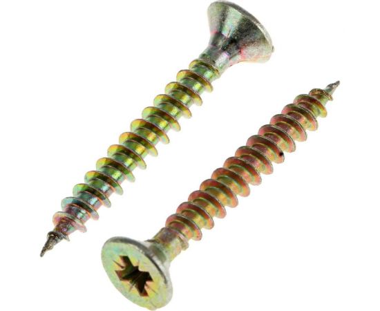 Универсальный саморез Tech-Krep 35х4,5 мм 200 шт желтый, коробка с окном 102253 – изображение 2