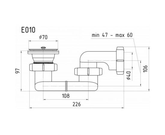 Сифон для душевого поддона АНИ Пласт 1 1/2" E010 – изображение 2