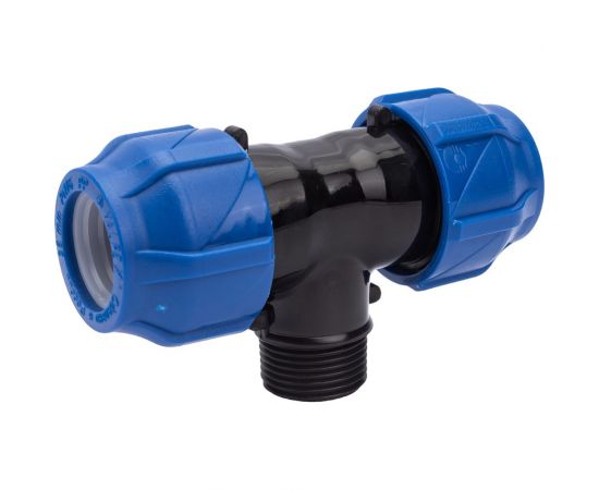 Компрессионный переходной тройник VALFEX ПНД, с наружной резьбой, 25-3/4""-25 1210022503425 – изображение 3