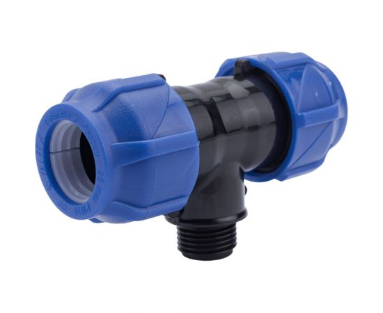 Компрессионный переходной тройник VALFEX ПНД, с наружной резьбой, 25-1/2""-25 1210022501225 – изображение 3