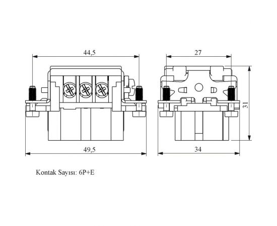 Гнездо Emas 6 полюсов, 16А EB006CP00 – изображение 3