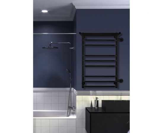 Полотенцесушитель INDIGO Brace с полкой (н.р.1") 80/50 м/о 60 боковое подключение справа LBCW80-50PBRR-б/п-60 – изображение 3