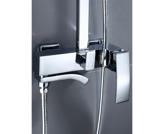 Душевая система со смесителем и тропическим душем MYNAH стойка хром глянцевый/белый M33110 – изображение 3