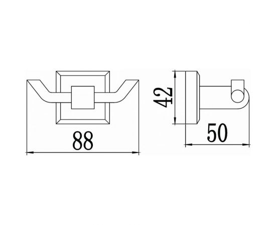 Крючок Savol двойной, хром S-009554 23217 – изображение 3