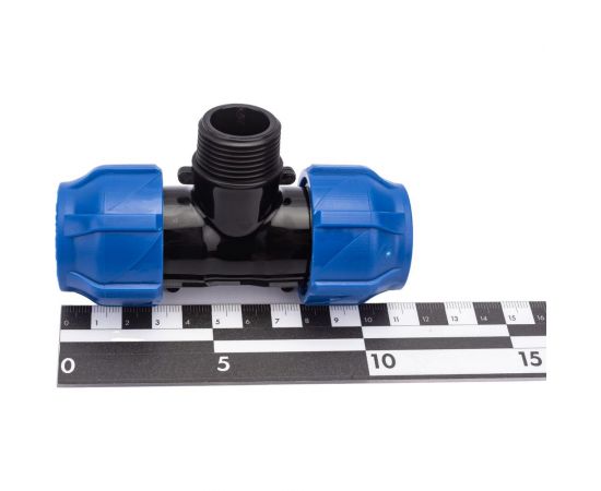 Компрессионный переходной тройник VALFEX ПНД, с наружной резьбой, 25-3/4""-25 1210022503425 – изображение 4