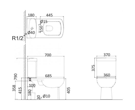 Унитаз-компакт CREO TOURS COMBO-TO1003 – изображение 4