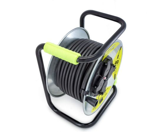 Силовой удлинитель на металлической катушке LUX PROFI К4-Е-40 (74140) КГ 3x1.5 40м 16А 4 розетки с заземлением IP44 4606400430124 – изображение 4