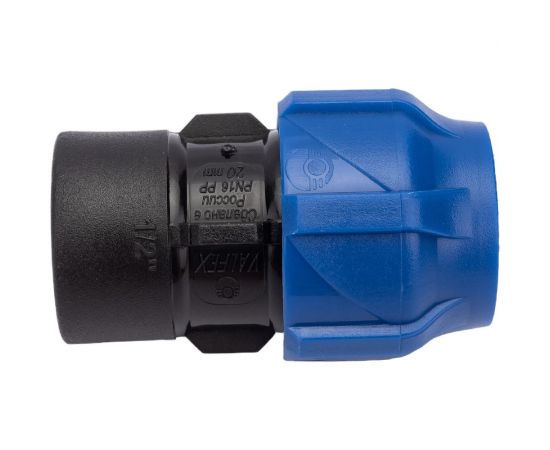 Компрессионная соединительная муфта VALFEX ПНД, с внутренней резьбой, 20x1/2"" 121001220012 – изображение 5