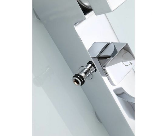 Душевая система со смесителем и тропическим душем MYNAH стойка хром глянцевый/белый M33110 – изображение 8