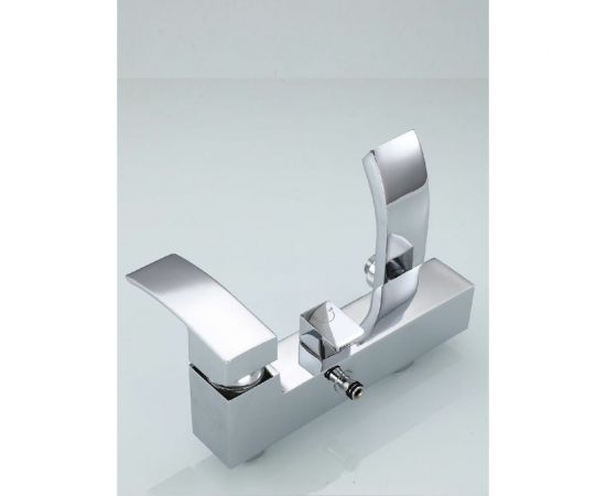 Душевая система со смесителем и тропическим душем MYNAH стойка хром глянцевый/белый M33110 – изображение 9