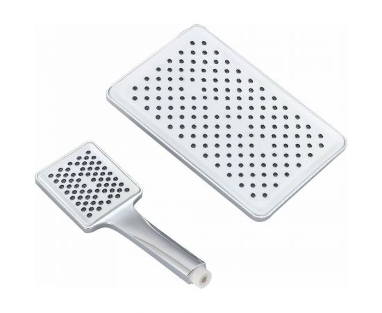 Душевая система со смесителем и тропическим душем MYNAH стойка хром глянцевый/белый M33110 – изображение 10