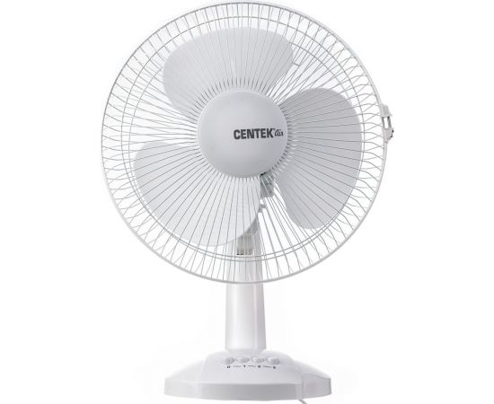 Настольный вентилятор Centek 30 Вт, диаметр: 34 см, 3 скорости, металлическая решётка CT-5007 White 