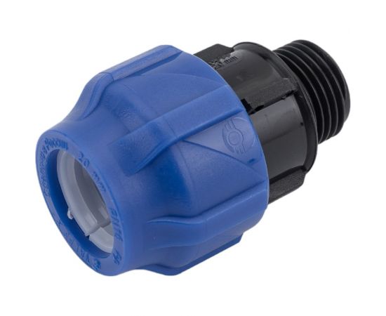 Компрессионная соединительная муфта VALFEX ПНД, с наружной резьбой, 20x1/2"" 121001122020 