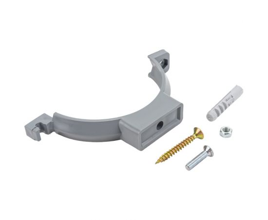 Хомут с креплением ООО МультиМирПласт ПП 110 мм, серый, 12 шт. ХМ ВК 110/12 