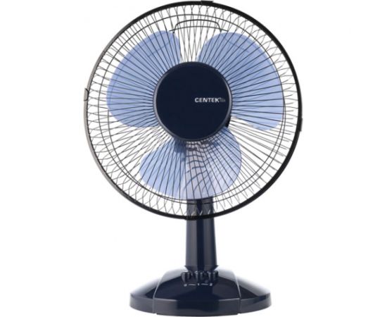 Настольный вентилятор Centek голубой 25Вт, решетка-сетка 27см, лопасти 23 см, 2 скорости CT-5006 Blue 