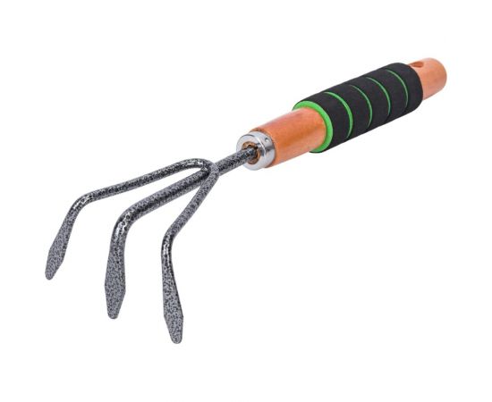 Рыхлитель с 3 зубьями, деревянной ручкой и мягкой накладкой Gigant GVER-03 – изображение 2