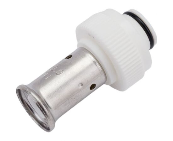 Пресс фитинг с накидной гайкой под евроконус HENCO ПВДФ пресс, белый, 16x3/4"" 19PKW-1605 – изображение 2