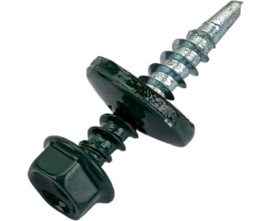 Кровельный саморез Tech-Krep КР сверло 4,8х28 RAL-6005 тёмно-зеленый 300 шт, ведро 127871 – изображение 2