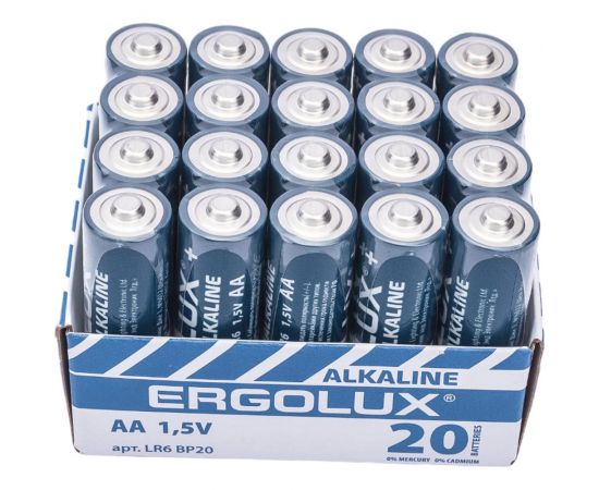 Батарейка Ergolux LR6 Alkaline BP-20 (ПРОМО, LR6 BP20, 1.5В) 14675 – изображение 2