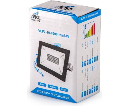Прожектор VKL electric LED 10W VLF7-10-6500-mini-W 6500К 1200Лм 220V IP65 белый 1191946 – изображение 3