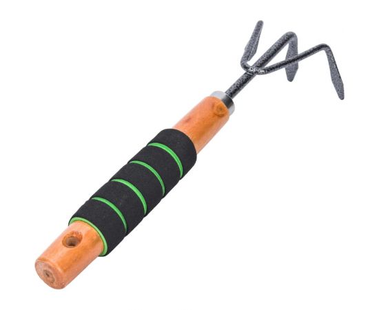 Рыхлитель с 3 зубьями, деревянной ручкой и мягкой накладкой Gigant GVER-03 – изображение 3