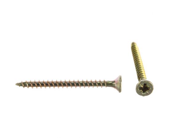Потайной универсальный шуруп Метизный двор 3,5x40, желтый, 500 шт. 4607159063199 – изображение 3