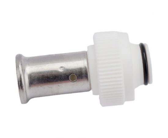 Пресс фитинг с накидной гайкой под евроконус HENCO ПВДФ пресс, белый, 16x3/4"" 19PKW-1605 – изображение 3