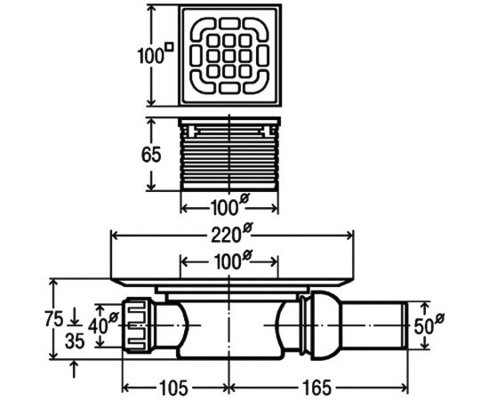 Трап для ванной комнаты Viega со съемным гидрозатвором, горизонтальный 557119 00008824 – изображение 4