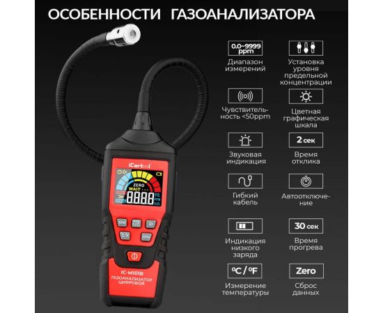 Цифровой газоанализатор iCarTool IC-M101B – изображение 4