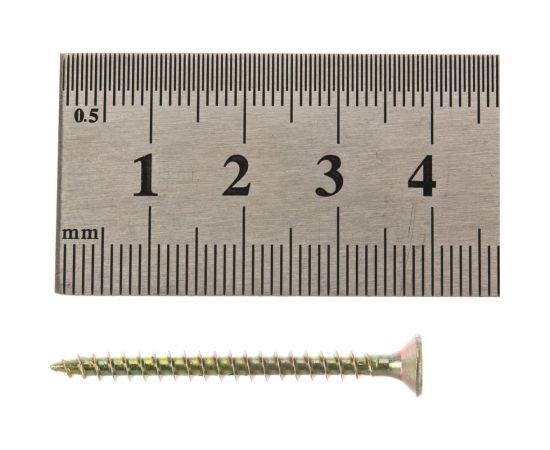 Потайной универсальный шуруп Метизный двор 3,5x40, желтый, 500 шт. 4607159063199 – изображение 4