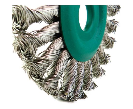 Щетка дисковая жгутовая для УШМ 125x12x22.2 мм, проволока нерж. сталь 0.5 мм SIT 2096 – изображение 4