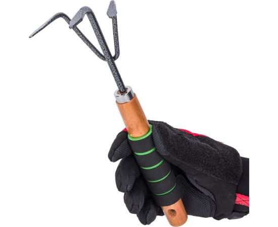 Рыхлитель с 3 зубьями, деревянной ручкой и мягкой накладкой Gigant GVER-03 – изображение 5