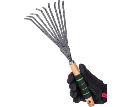 Веерные мини-грабли для листьев с деревянной ручкой и мягкой накладкой Gigant GVER-06 – изображение 5